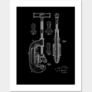 Pipe Cutting Tool Vintage Patent Drawing Posters and Art